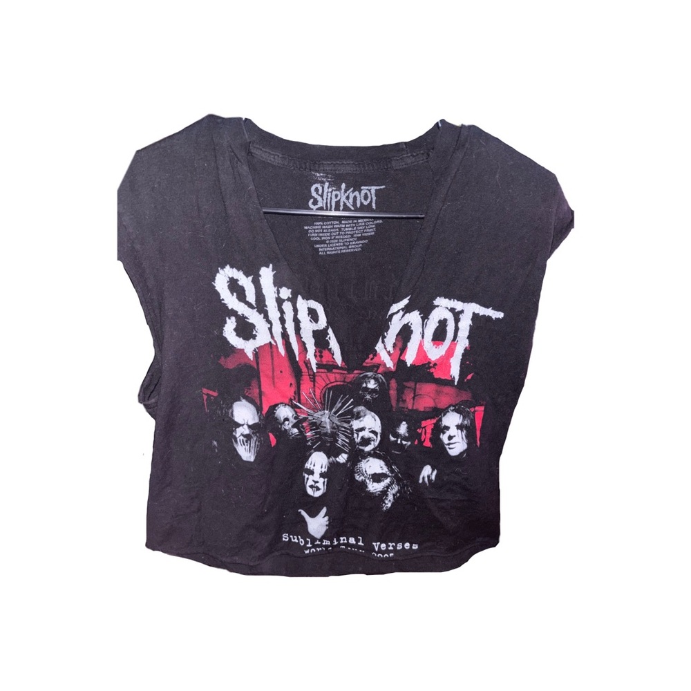 Slipknot Subliminally Verses World Tour T- Shirt(cropped and cut off sleeves)